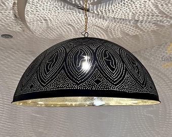 Koepelvormige hanglamp, moderne koperen plafondlamp, elegante hangende lamp voor keukeneiland, vintage geïnspireerde verlichtingsinrichting