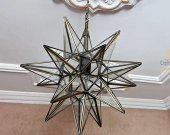 Glass Pendant Light, Brass and Glass Ceiling Fixture, Modern Hanging Lamp, Vintage Brass Pendant for Kitchen Island, Contemporary Lighting
