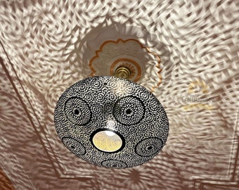 Messing hanglamp, Marokkaanse kroonluchter, messing plafondlamp, antieke koperen hanglamp, Marokkaanse hanglampen, kroonluchter in Marokkaanse stijl