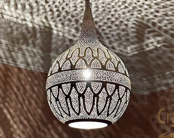 Moroccan Pendant Light, Brass Pendant Lamp Shades Boho Lighting Bedroom, Moroccan Ceiling Light Fixture, Chandelier Lighting