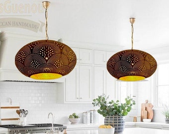 Moroccan Chandelier ceiling lamp Shade, Moroccan Brass Pendant Light, New Home Decor Boho Lighting, Hanging Lamp, Designer Light