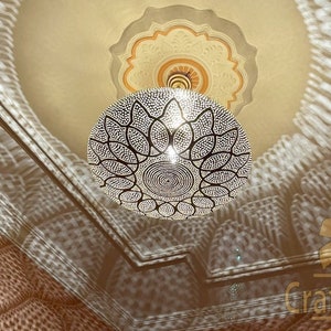 Marokkanische Pendelleuchte, Messing Kupfer Lampe Schirme Boho Beleuchtung Schlafzimmer, Marokkanischer Kronleuchter Deckenleuchte