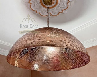 Marokkaanse koperen hanglamp, lichtarmatuur, Marokkaanse hangende verlichting, hangende koperen lampenkap Home Decor kroonluchter
