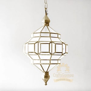 Pendant Light, milky glass light, Moroccan lighting style, brass handmade moroccan pendant light, Pendant Lighting, Hanging Light fixture