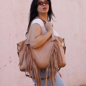 Black Fringe Tote Bag | Leather Fringe Purse | Fringe Western Purse | Boho Cowgirl Bag | Fringe Boho Crossbody Bag | Leather bag with Fringe
