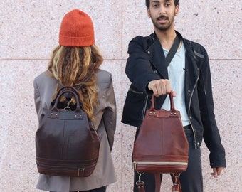 Moroccan Leather Bag women, Moroccan Leather backpack, women leather Handbag, Minimaliste Leather Backpack,  handmade leather backpack girls