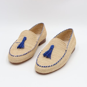 Raffia shoes for men, Moroccan raffia shoes, Raffia shoes for men, loafer raffia for men, vegan loafer shoes raffia, handmade raffia shoes