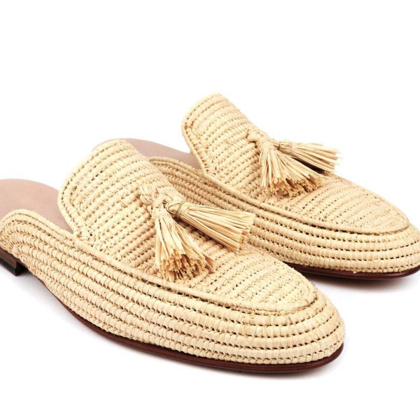 Raffia Mules - Etsy