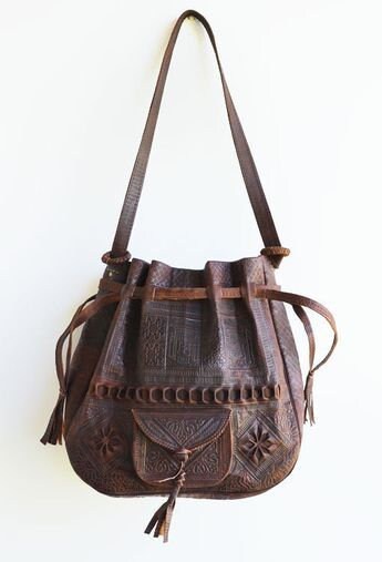 Moroccan Leather Drawstring Bag Leather Drawstring Bag - Etsy