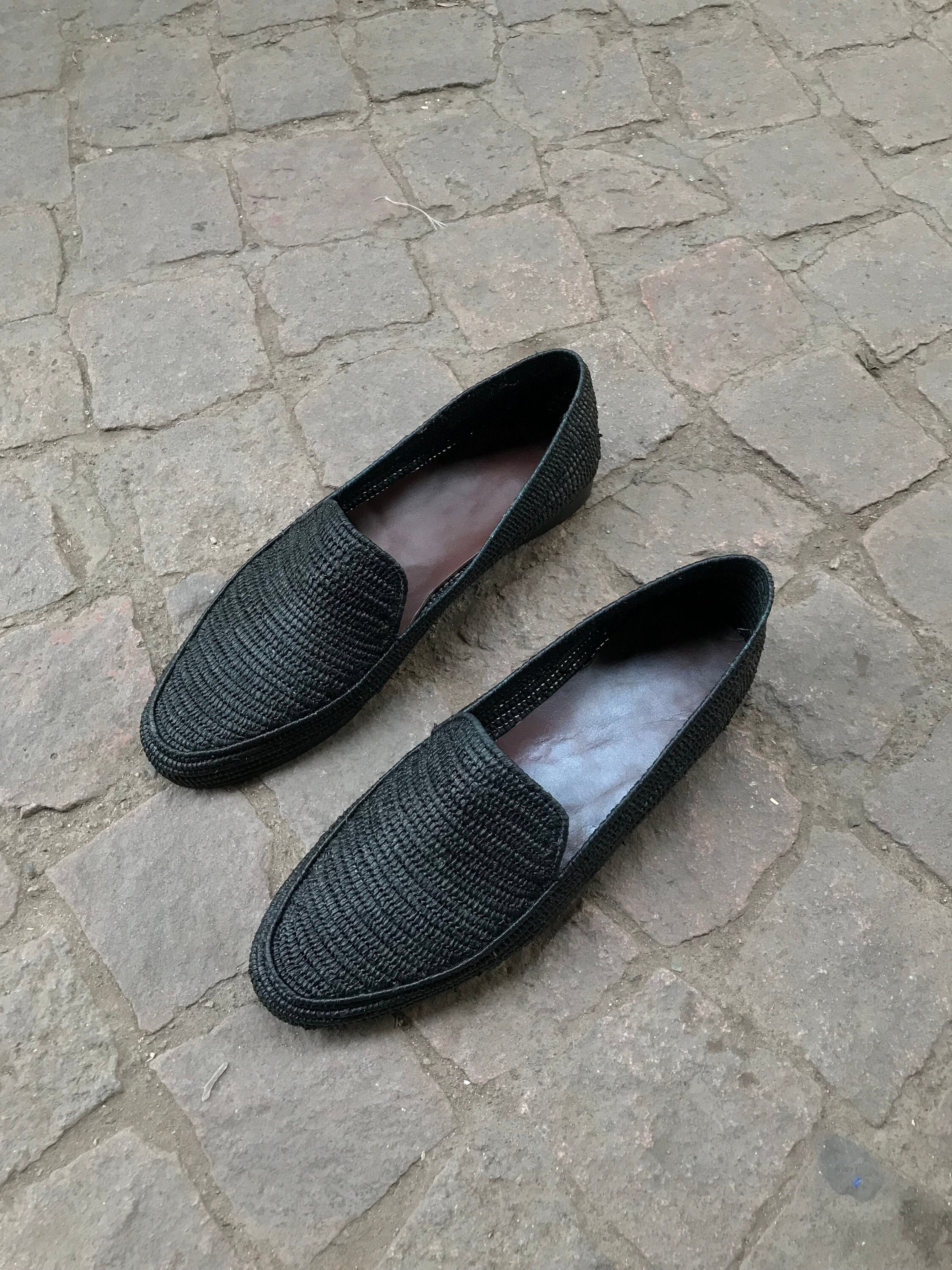 Classic Black Men\'s Rafia Loafers The Ravello Loafer in Stone Black | Men main image 2