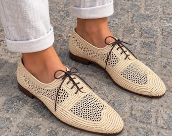 Natural Woven Men's Loafers, Handmade Raffia Wedding Shoes for Grooms, Moroccan Moccasins, Boho Beach Footwear, Vegan Groomsmen Gift