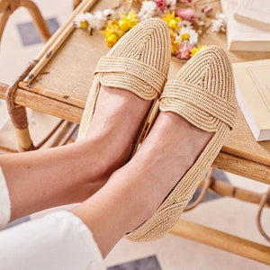 Moroccan raffia shoes women, Raffia Mocasins shoes, Raffia shoes for women, loafer shoes raffia, handmade raffia shoes, raffia mules women