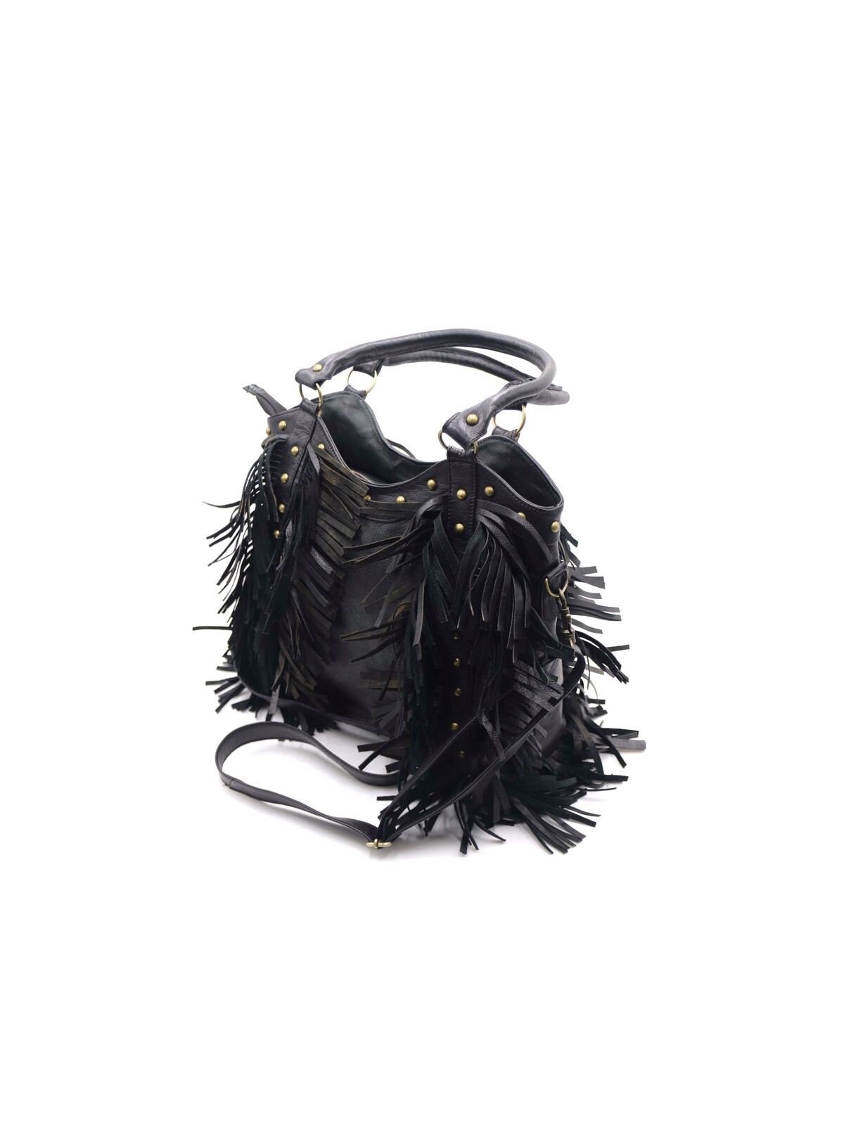 Alfa Bags Studded Fringe Crossbody Purse - Ropes and Rhinestones