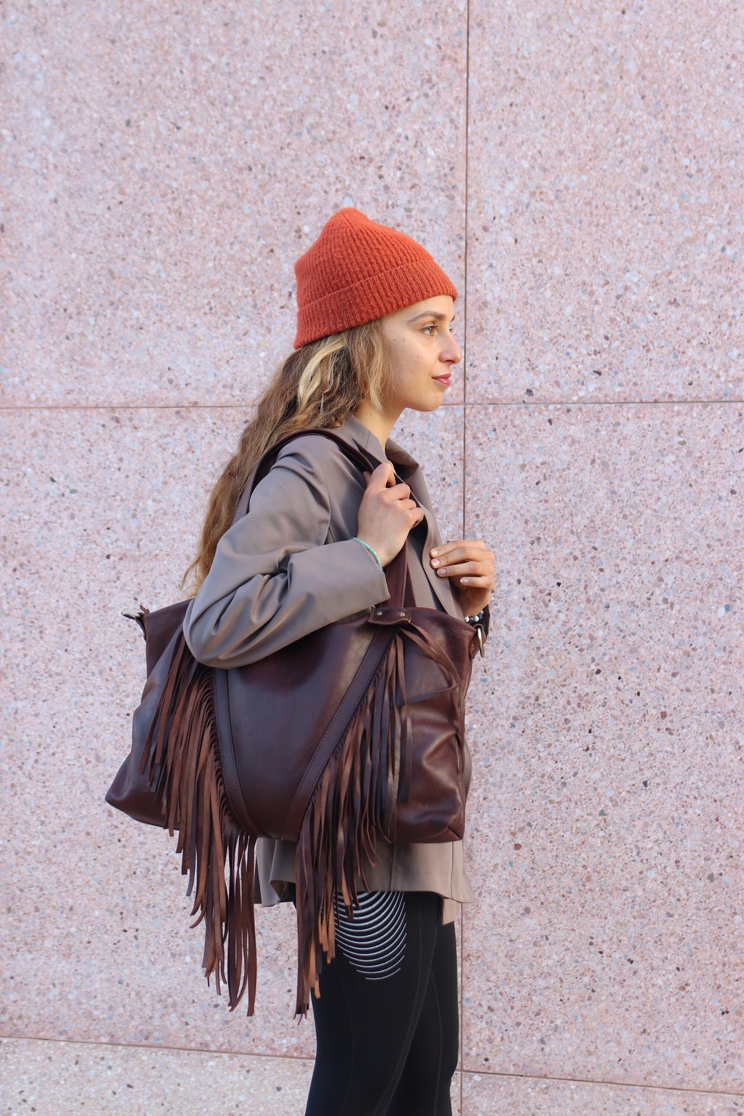 Fringed Tote Bag, Leather Fringe Purse, Fringe Western Purse