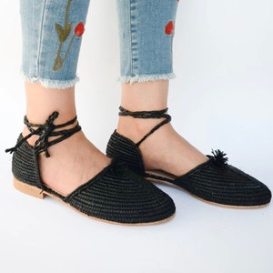 Moroccan raffia mule for women, Raffia shoes Women, Women summer raffia shoes, raffia mules, raffia oxford, summer raffia slippers for women