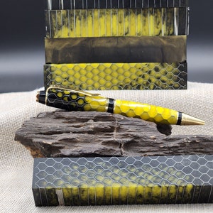 Yellow Jacket Honeycomb Pen Blank