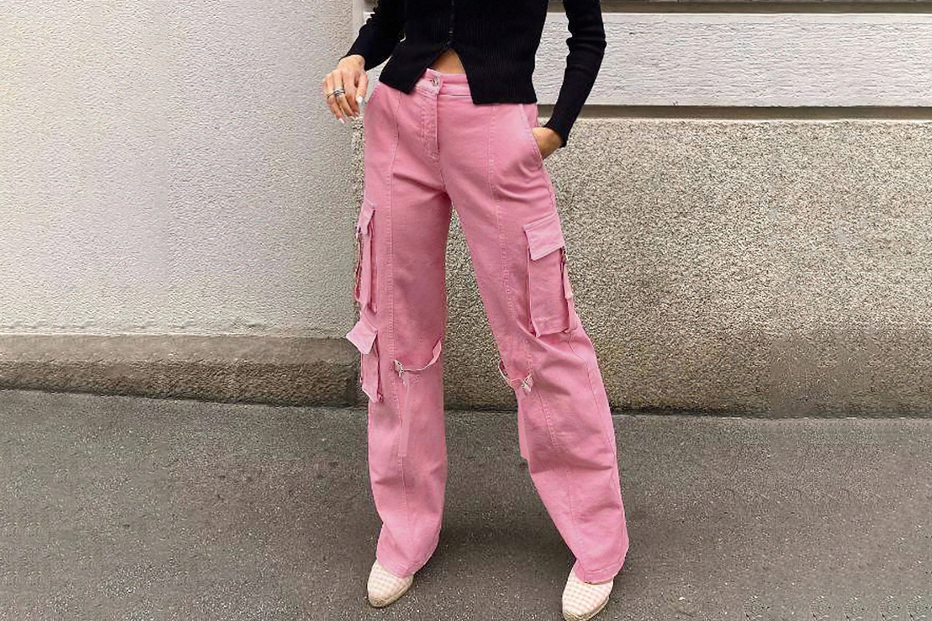 Tammy Girl skater relaxed Y2K pink cargo trousers  ASOS