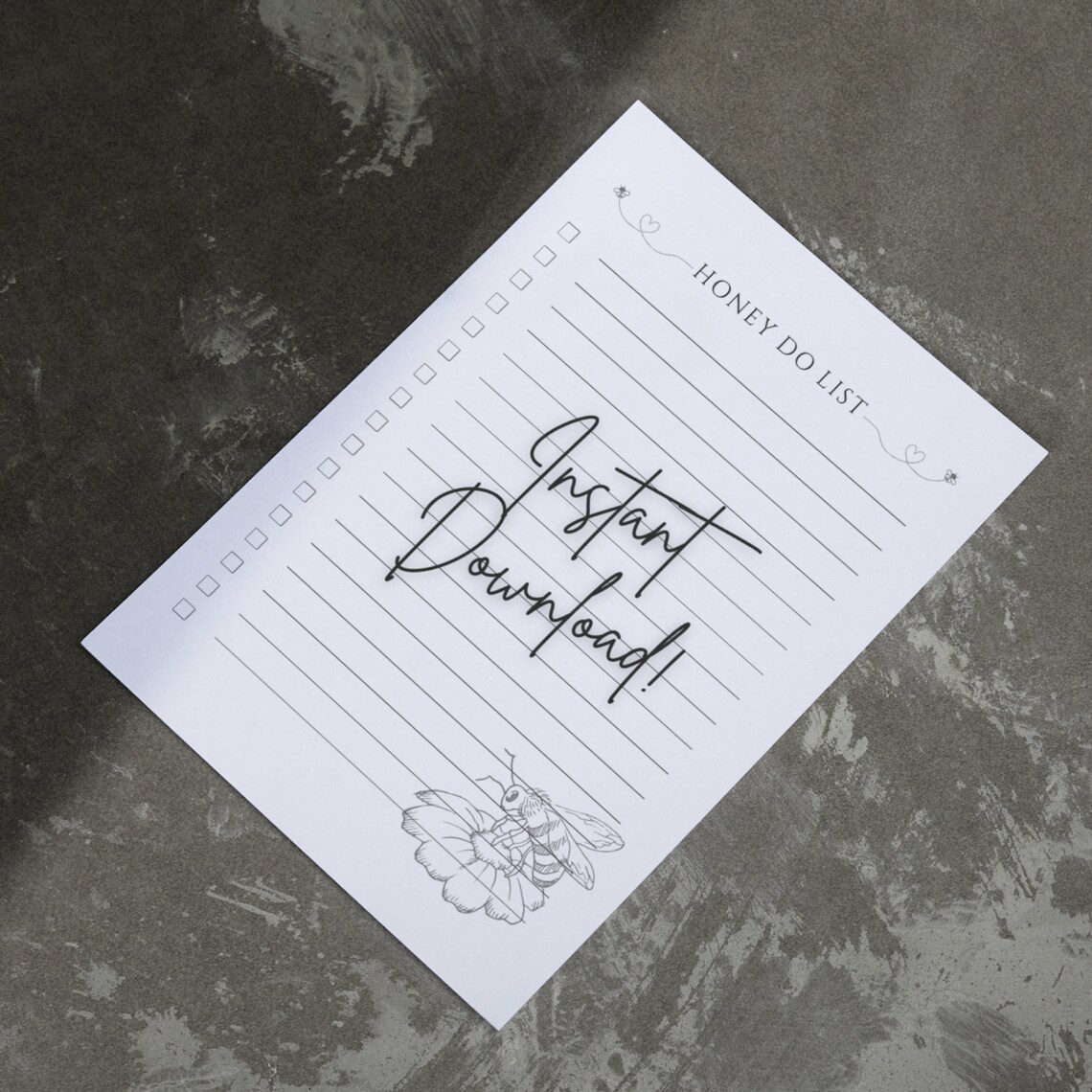 Honey Do List | Printable to Do List | Honey Bee and Flower | Instant ...