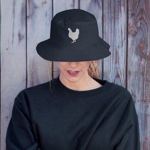 Sombrero de cubo de pollo, sombrero de pollo, regalo de amante de pollo, dama de pollo loca, sombrero de cubo de mujer, sombrero de cubo de hombre, sombrero de cubo de animales de granja