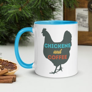Christmas Gift for Chicken Lover, Chickens and Coffee Mug, Chicken Lover Coffee Mug, Homesteading Coffee Mug, Chicken Gift, Chicken Mug