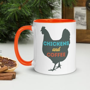 Christmas Gift for Chicken Lover, Chickens and Coffee Mug, Chicken Lover Coffee Mug, Homesteading Coffee Mug, Chicken Gift, Chicken Mug