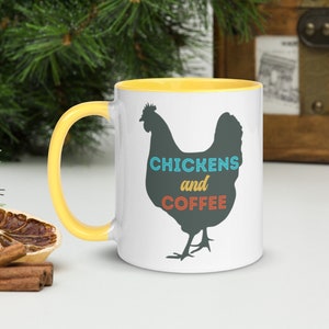 Christmas Gift for Chicken Lover, Chickens and Coffee Mug, Chicken Lover Coffee Mug, Homesteading Coffee Mug, Chicken Gift, Chicken Mug