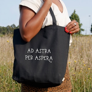 Ad Astra Per Aspera Tote Bag, Latin Tote Bag, Latin Phrase, Latin Teacher Gift, To the Stars, Kansas Motto, Latin Gift, Inspirational Tote
