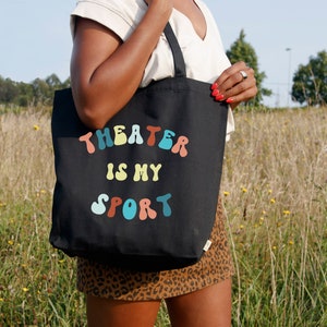 Funny Theater Tote Bag, Theater is my Sport, Retro Theater Tote, Actor Gift, Actress Gift, Director Gift, Theater Kid, Community Theater
