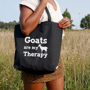 Goat Therapy Tote Bag, Goat Tote, Goat Bag, Crazy Goat Lady, Goat Gift, Goat Lover Gift, Gift for Homesteader, Homesteading Gift