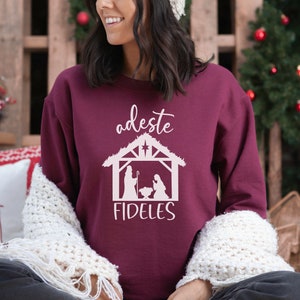 Adeste Fideles Sweatshirt, Latin Christmas Sweatshirt, Catholic Christmas Sweatshirt, Latin Language, Catholic Christmas, Latin Teacher