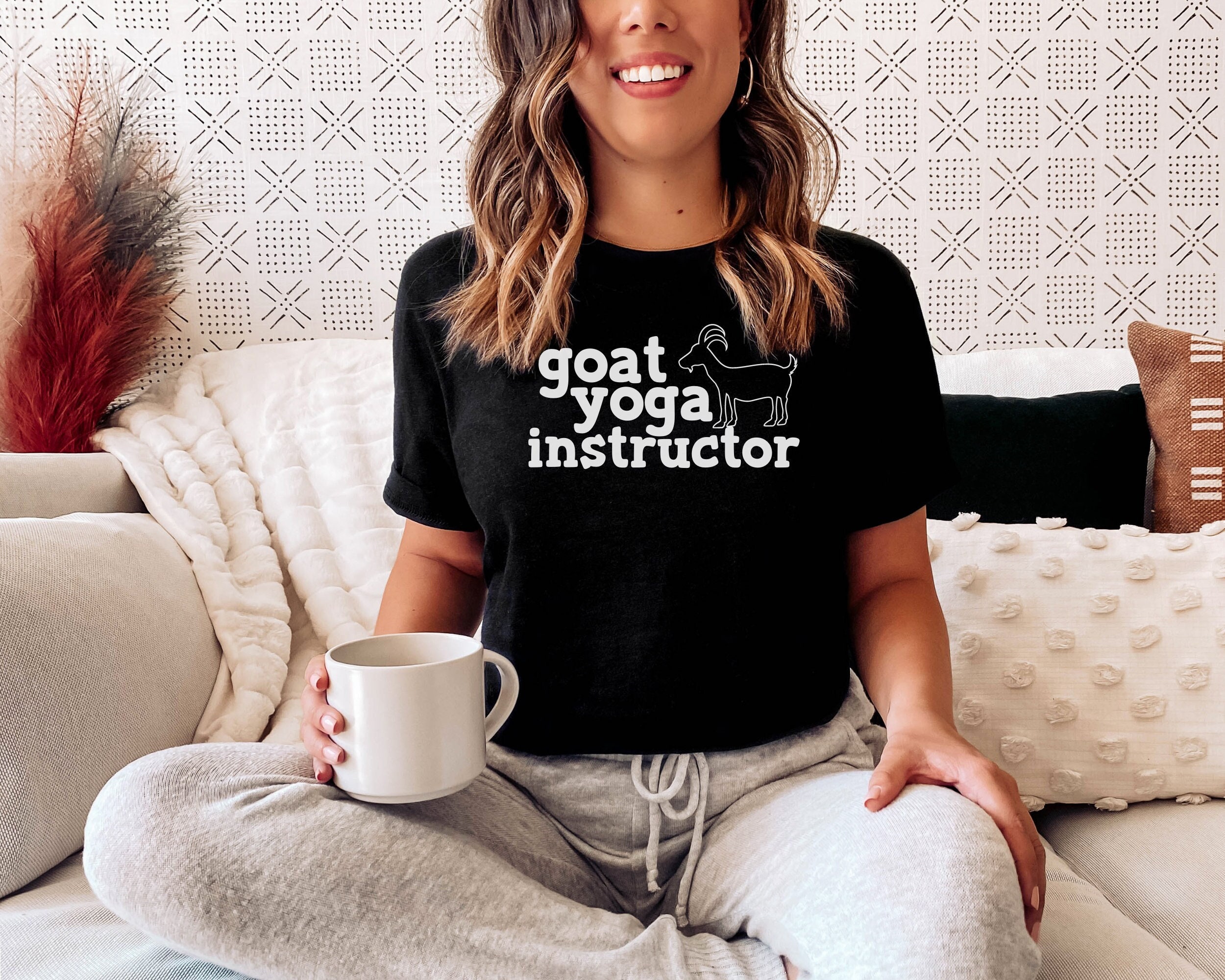 Goat Yoga Shirt, Goat Yoga Instructor T-shirt, Yoga Shirt, Crazy Goat Lady,  Goat Lover, Goat Lover Shirt, Homesteading Gift, Yoga Instructor 