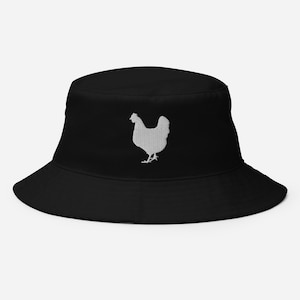 Sombrero de cubo de pollo, sombrero de pollo, regalo de amante de pollo, dama de pollo loca, sombrero de cubo de mujer, sombrero de cubo de hombre, sombrero de cubo de animales de granja