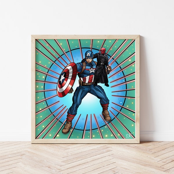 Captain America inspirierter Kunstdruck