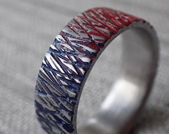 crimson woven ring