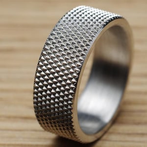 Knurled Aluminium ring, Handmade Textured Ring, Comfort fit