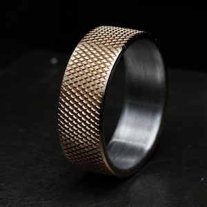 Bronze Knurled Ring, Minimalist Band, Comfort Fit Ring