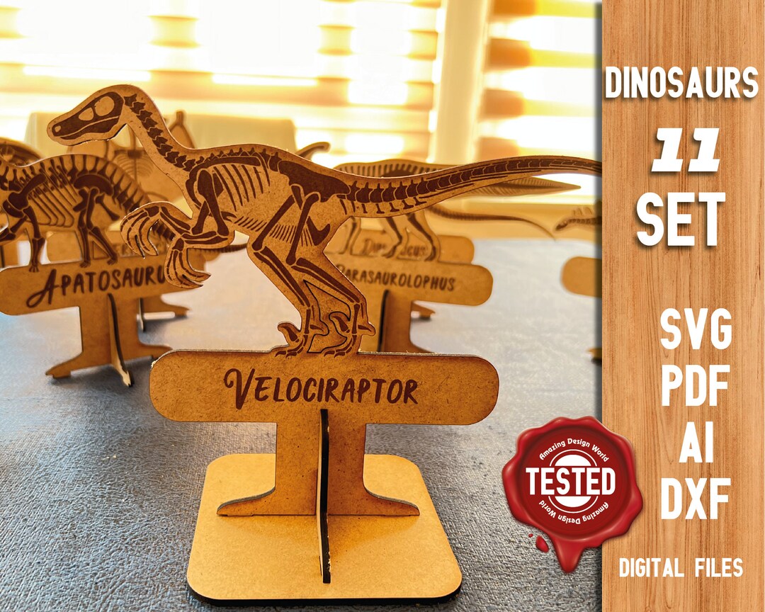 Dinosaur Set 11 Svg Laser Cut File Multilayer Decor, Trex