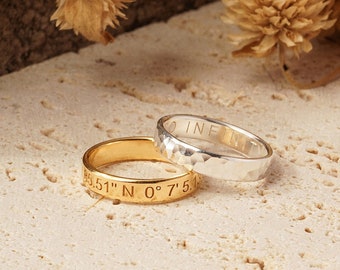 Personalised Promised Ring For Him, Promise Ring For Her, Custom Engraved Ring, Couple Rings, Gold Filled Band Ring, Unique Valentine Gift