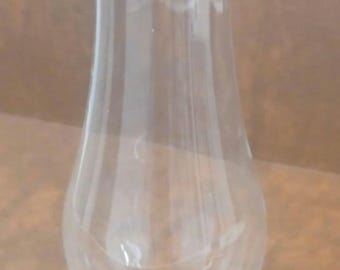 May include: A clear glass lamp shade with a rounded body and a flared top. The shade is smooth and transparent, with a slight curve. The words "Top pick" are in a black box in the upper right corner.