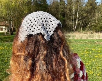 Gehäkeltes Bandana im Grannymuster / Kopftuch, Haarschal, Haarband, Crochet Bandana in verschiedenen Farben