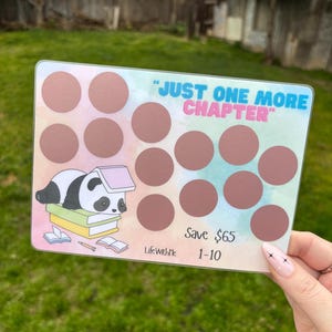 One More Chapter scratch off savings challenge | A5 | Laminated