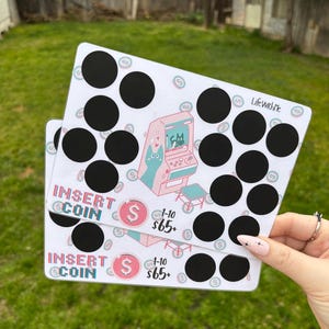 Insert Coin scratch off savings challenge | A5 | Laminated