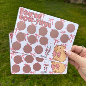 Bowtiful scratch off savings challenge | A5 | Laminated