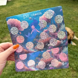 Mermaid scratch off savings challenge | A5 | Laminated