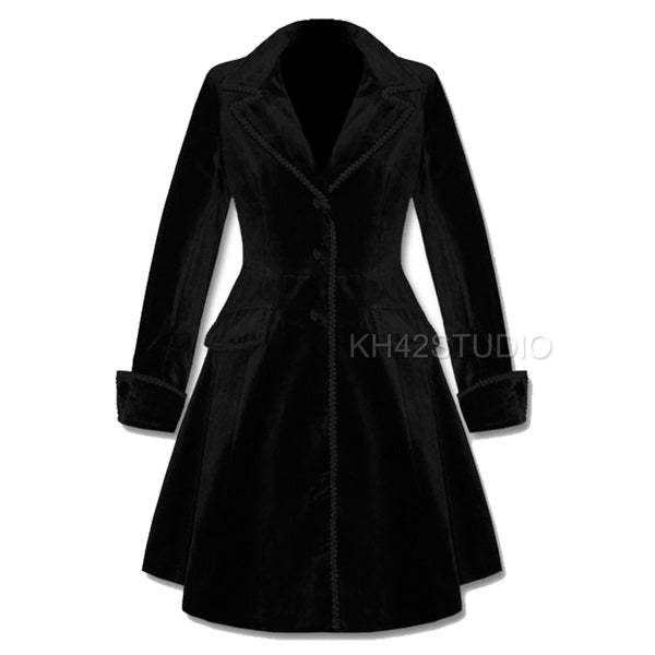 Veste de costume victorienne en velours pour femme Manteau gothique pour femme