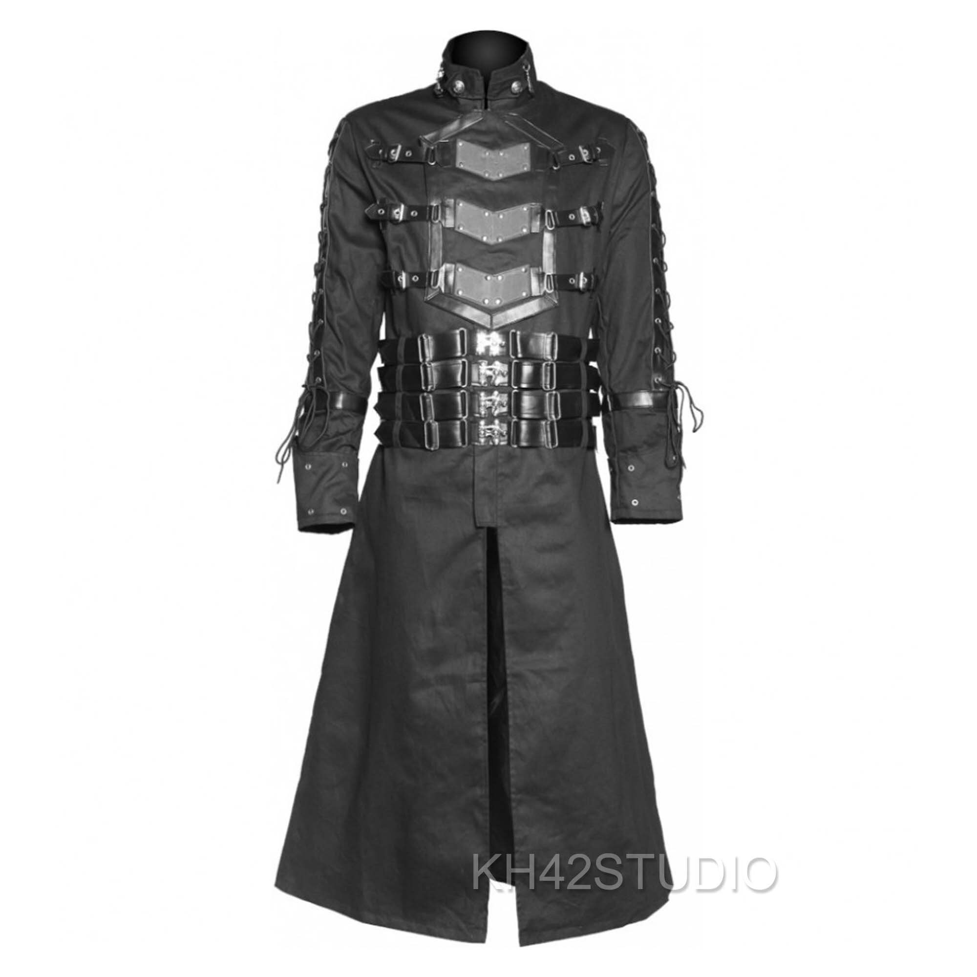Goth Steampunk Coat Black Gothic Hellraiser Coat Dark Bondage - Etsy