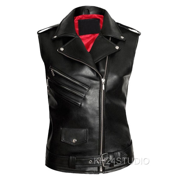 Men Motorcycle Vest Brando Steampunk Leather Vest Punk Rock Etsy
