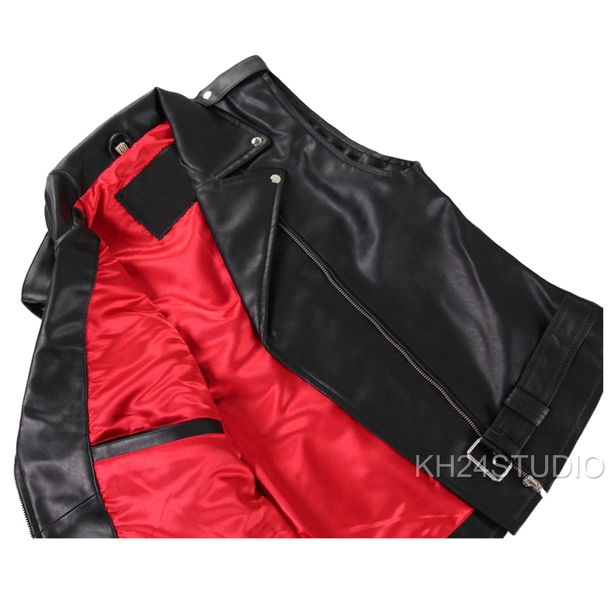 Men Motorcycle Vest Brando Steampunk Leather Vest Punk Rock Slim Fit