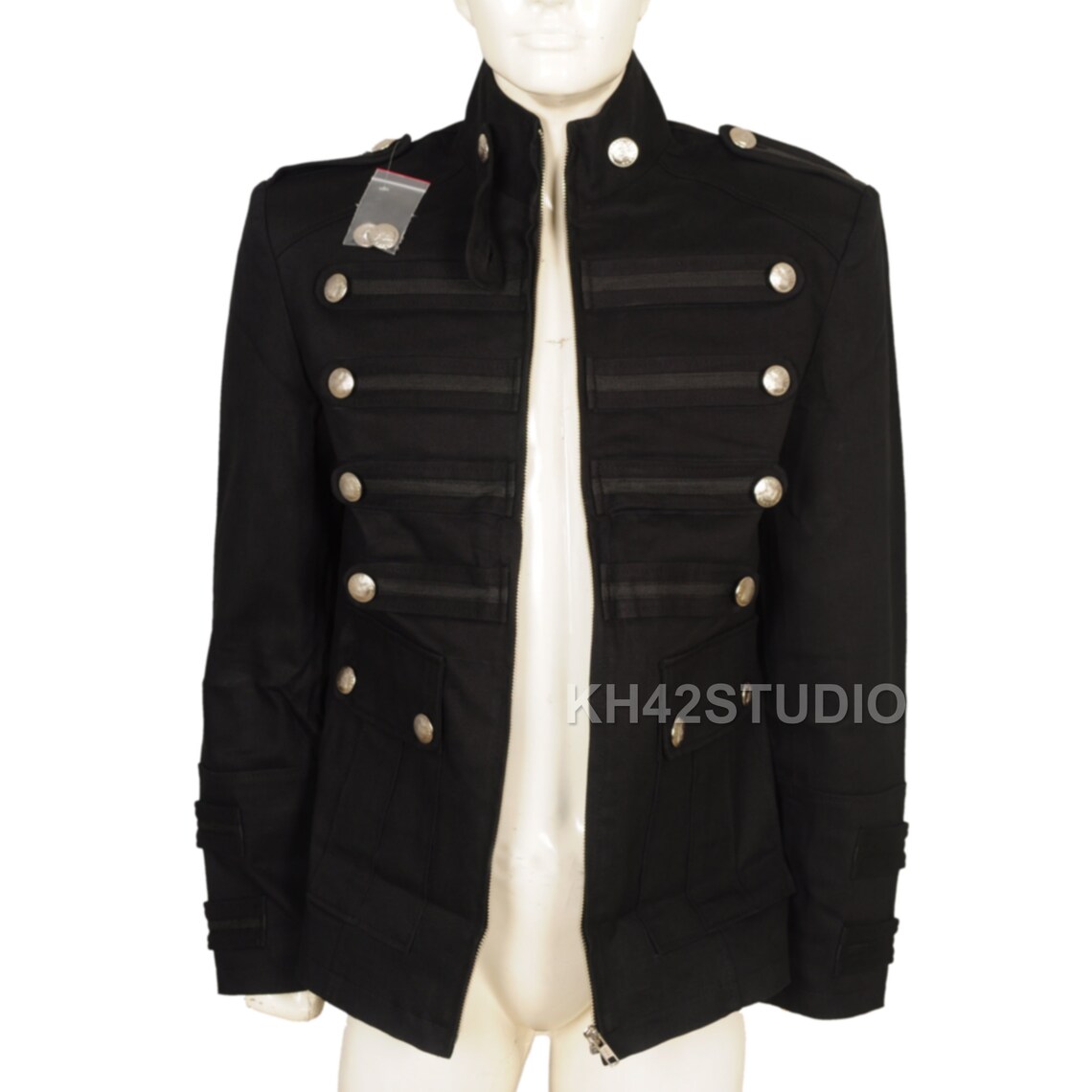 Gothic Steampunk Military Jacket Mens Handmade Vintage Style Etsy