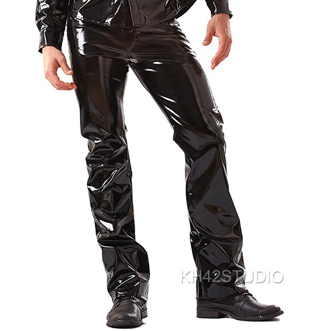 Gothic PVC Shinny Pant Black Vinyl Pant Men Fetish Punk EMO Etsy